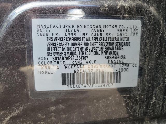 Photo 10 from auction – 2015 NISSAN SENTRA S with VIN 3N1AB7AP8FL634707