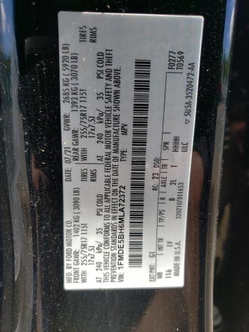 Photo 10 from auction – 2021 FORD BRONCO BAS with VIN 1FMDE5BH6MLA72372