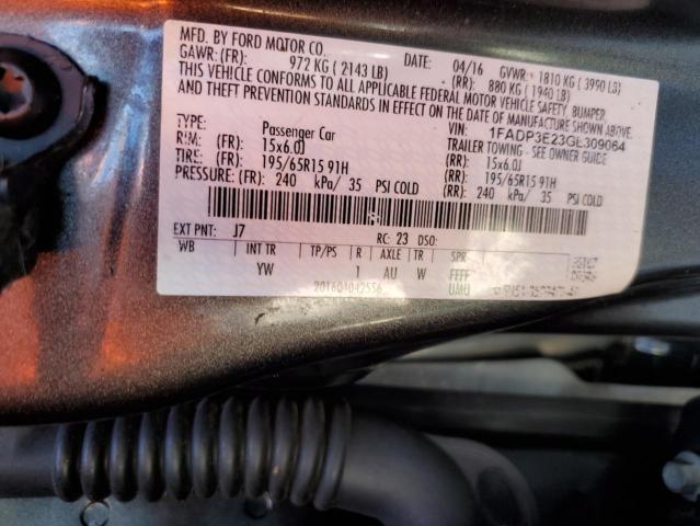 Photo 10 from auction – 2016 FORD FOCUS S with VIN 1FADP3E23GL309064