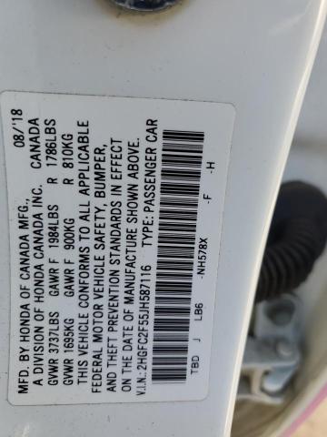 Photo 10 from auction – 2018 HONDA CIVIC LX with VIN 2HGFC2F55JH587116