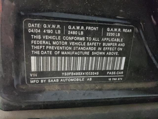 Photo 10 from auction – 2004 SAAB 9-3 LINEAR with VIN YS3FB49SX41053345