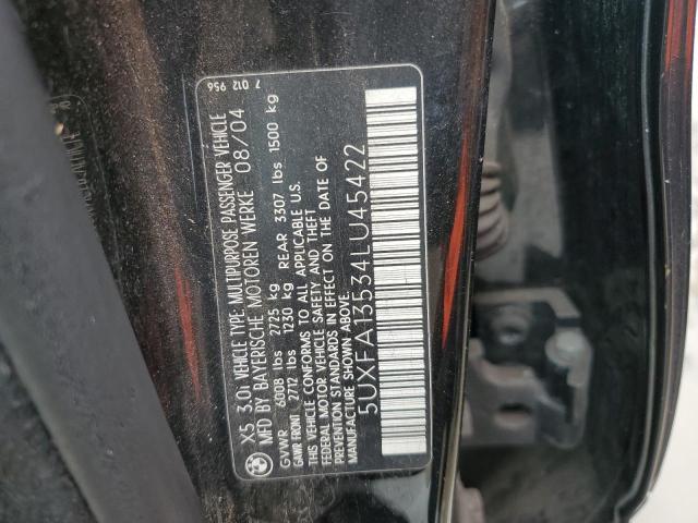 Photo 10 from auction – 2004 BMW X5 3.0I with VIN 5UXFA13534LU45422