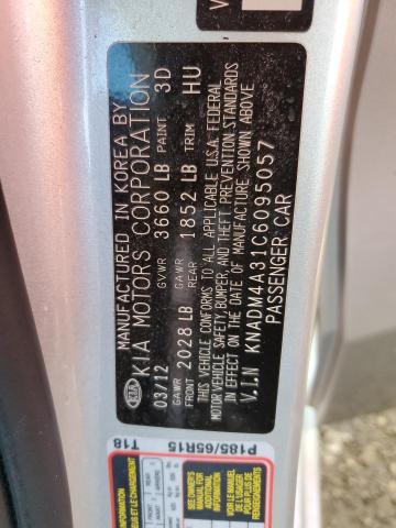 Photo 10 from auction – 2012 KIA RIO LX with VIN KNADM4A31C6095057