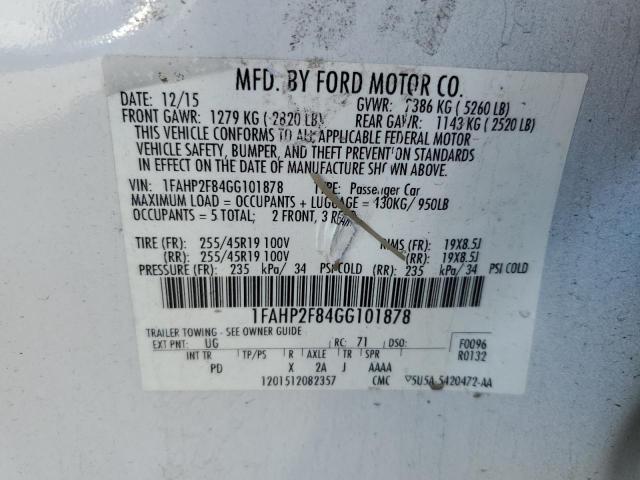 Photo 10 from auction – 2016 FORD TAURUS LIM with VIN 1FAHP2F84GG101878