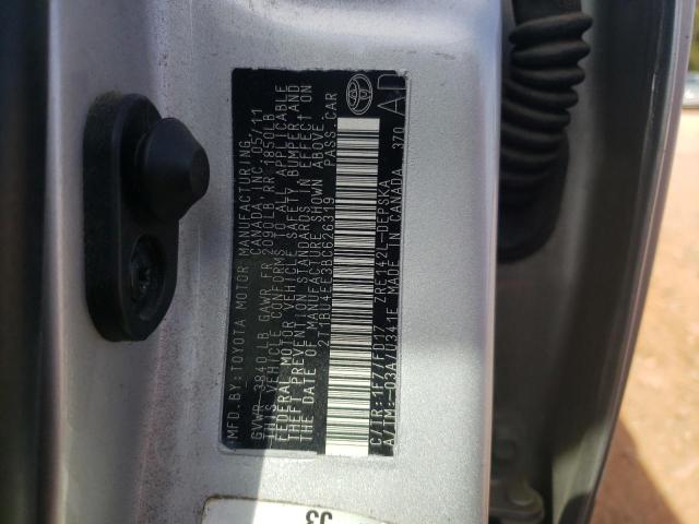 Photo 10 from auction – 2011 TOYOTA COROLLA BA with VIN 2T1BU4EE3BC626319