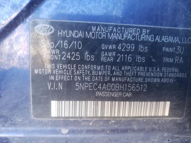 Photo 10 from auction – 2011 HYUNDAI SONATA SE with VIN 5NPEC4AC0BH156512
