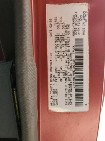 Photo 10 from auction – 1992 TOYOTA PICKUP 1/2 with VIN JT4RN81A6N0102425
