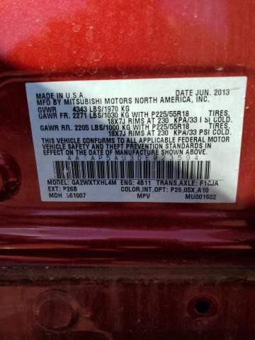 Photo 10 from auction – 2013 MITSUBISHI OUTLANDER with VIN 4A4AP5AU3DE023594