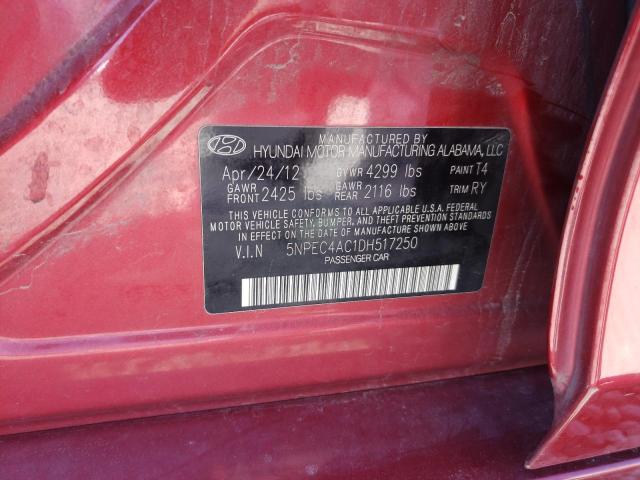 Photo 10 from auction – 2013 HYUNDAI SONATA SE with VIN 5NPEC4AC1DH517250