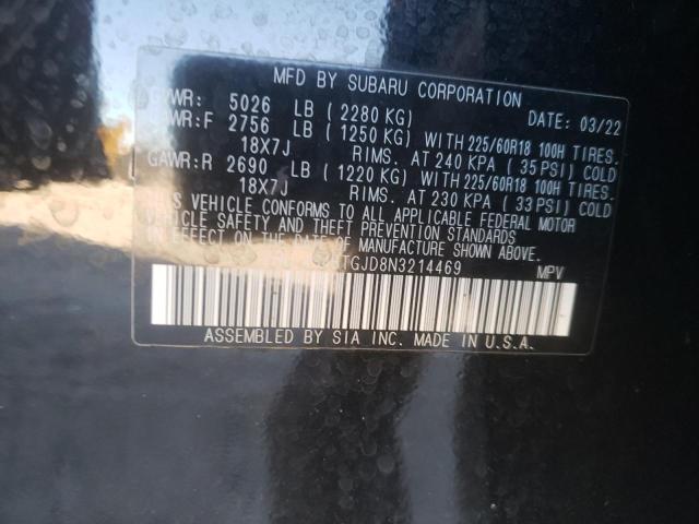 Photo 10 from auction – 2022 SUBARU OUTBACK ON with VIN 4S4BTGJD8N3214469