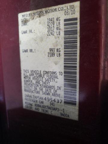 Photo 10 from auction – 2010 NISSAN ALTIMA BAS with VIN 1N4AL2AP5AN495437