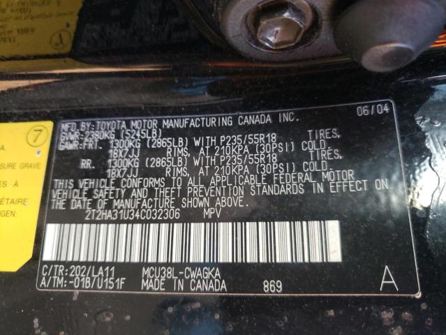 Photo 10 from auction – 2004 LEXUS RX 330 with VIN 2T2HA31U34C032306