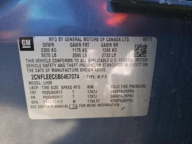 Photo 10 from auction – 2011 CHEVROLET EQUINOX LT with VIN 2CNFLEEC6B6467074