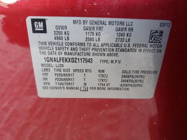 Photo 10 from auction – 2013 CHEVROLET EQUINOX LT with VIN 1GNALFEKXDZ117943