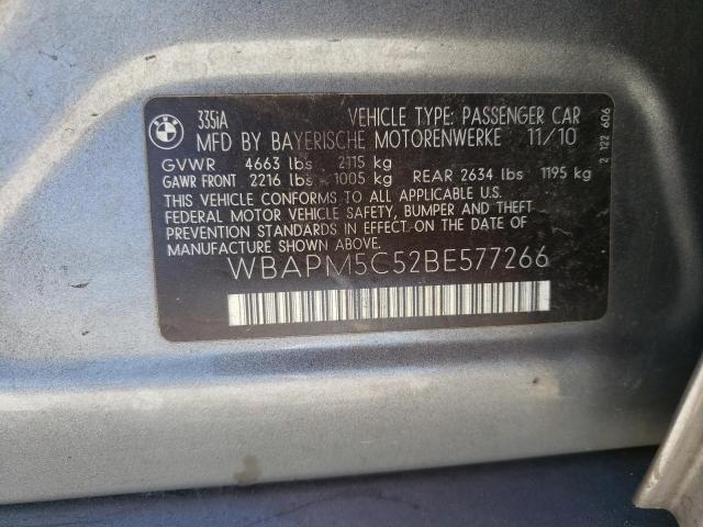 Photo 10 from auction – 2011 BMW 335 I with VIN WBAPM5C52BE577266
