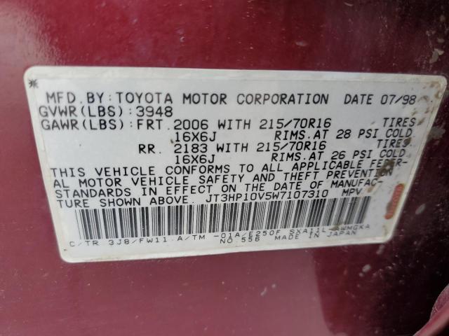 Photo 10 from auction – 1998 TOYOTA RAV4 with VIN JT3HP10V5W7107310