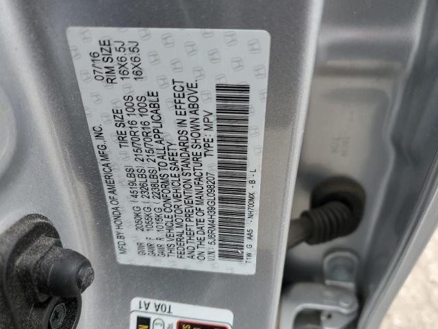 Photo 10 from auction – 2016 HONDA CR-V LX with VIN 5J6RM4H39GL098207