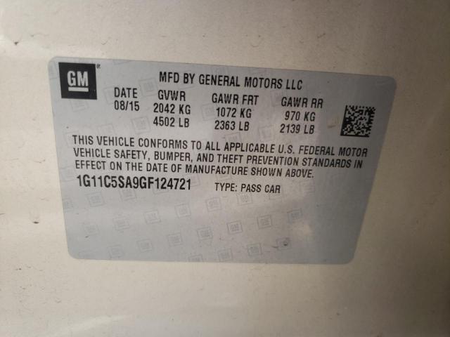 Photo 10 from auction – 2016 CHEVROLET MALIBU with VIN 1G11C5SA9GF124721