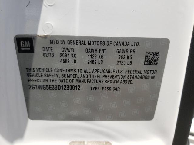Photo 10 from auction – 2013 CHEVROLET IMPALA LT with VIN 2G1WG5E33D1230012
