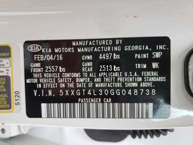 Photo 10 from auction – 2016 KIA OPTIMA LX with VIN 5XXGT4L30GG048738