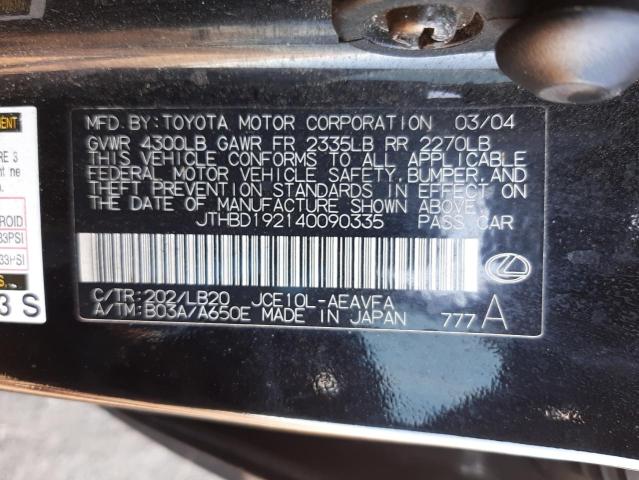 Photo 10 from auction – 2004 LEXUS IS 300 with VIN JTHBD192140090335