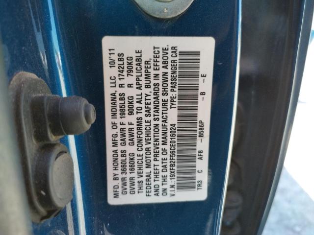Photo 10 from auction – 2012 HONDA CIVIC LX with VIN 19XFB2F56CE016024