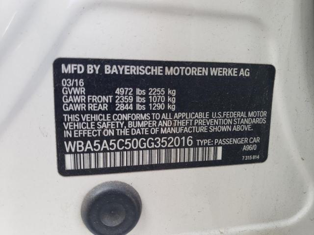 Photo 10 from auction – 2016 BMW 528 I with VIN WBA5A5C50GG352016