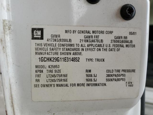 Photo 10 from auction – 2001 CHEVROLET SILVERADO with VIN 1GCHK29G11E314852
