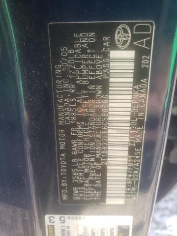 Foto 10 de la subasta – 2006 TOYOTA COROLLA CE con VIN 2T1BR32E66C588686