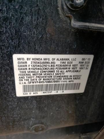 Photo 10 from auction – 2013 HONDA PILOT EXL with VIN 5FNYF4H57DB079991