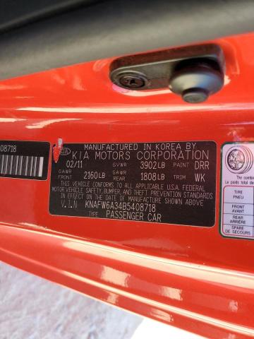 Photo 10 from auction – 2011 KIA FORTE SX with VIN KNAFW6A34B5408718