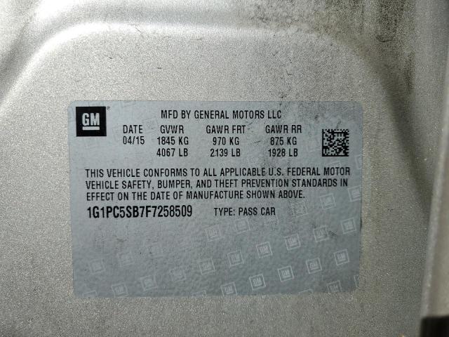 Photo 10 from auction – 2015 CHEVROLET CRUZE LT with VIN 1G1PC5SB7F7258509