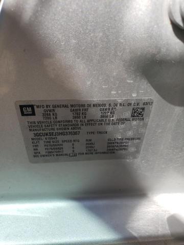 Photo 10 from auction – 2017 CHEVROLET SILVERADO with VIN 3GCUKSEJ3HG376367