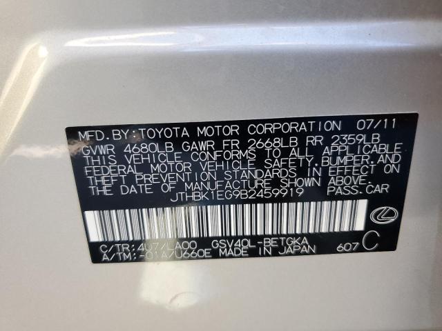 Photo 10 from auction – 2011 LEXUS ES 350 with VIN JTHBK1EG9B2459919