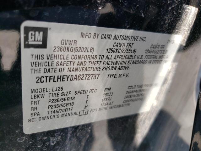 Photo 10 from auction – 2010 GMC TERRAIN SL with VIN 2CTFLHEY0A6272737