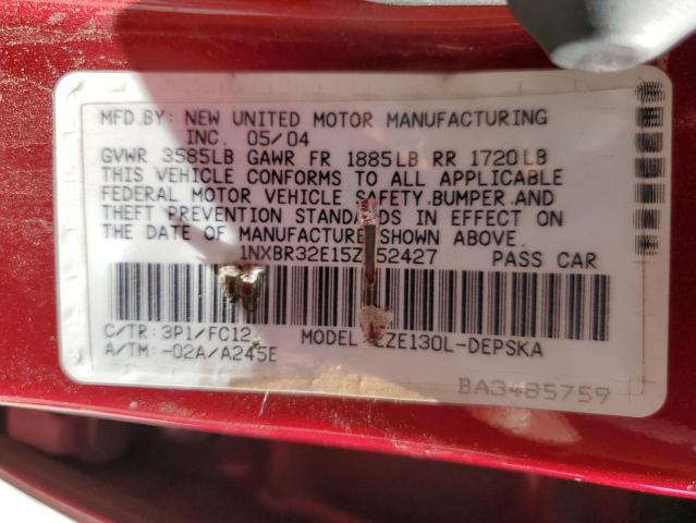 Photo 10 from auction – 2005 TOYOTA COROLLA CE with VIN 1NXBR32E15Z352427