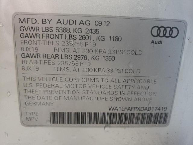 Photo 10 from auction – 2013 AUDI Q5 PREMIUM with VIN WA1LFAFPXDA017419