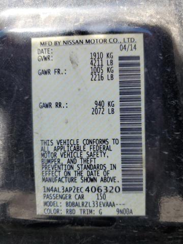 Photo 10 from auction – 2014 NISSAN ALTIMA 2.5 with VIN 1N4AL3AP2EC406320