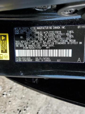 Photo 10 from auction – 2011 LEXUS RX 350 with VIN 2T2BK1BA5BC117897