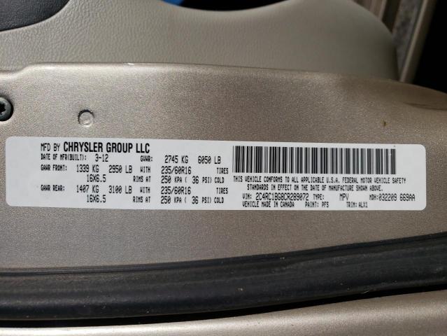Photo 10 from auction – 2012 CHRYSLER TOWN & COU with VIN 2C4RC1BG8CR289072
