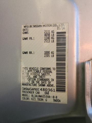 Photo 10 from auction – 2014 NISSAN MAXIMA S with VIN 1N4AA5APXEC480361