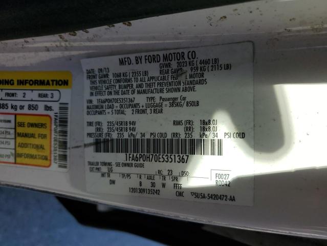 Photo 10 from auction – 2014 FORD FUSION SE with VIN 1FA6P0H70E5351367