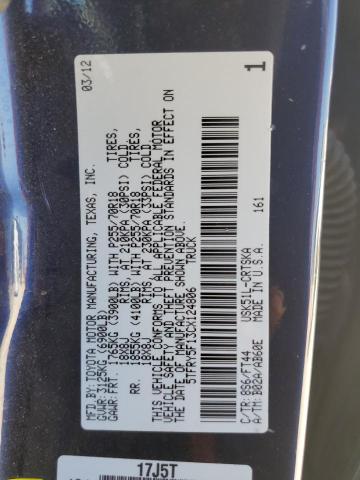 Photo 10 from auction – 2012 TOYOTA TUNDRA DOU with VIN 5TFRY5F13CX124806
