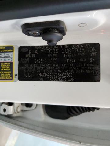 Photo 10 from auction – 2013 KIA OPTIMA LX with VIN KNAGM4A77D5402562