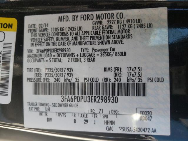Photo 10 from auction – 2014 FORD FUSION SE with VIN 3FA6P0PU3ER298930