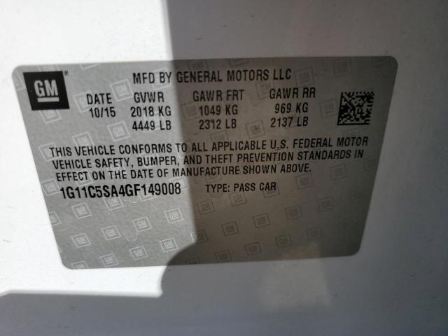 Photo 10 from auction – 2016 CHEVROLET MALIBU LIM with VIN 1G11C5SA4GF149008