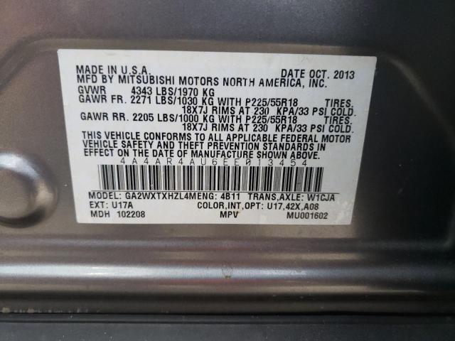 Photo 10 from auction – 2014 MITSUBISHI OUTLANDER with VIN 4A4AR4AU6EE013454