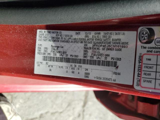Photo 10 from auction – 2012 FORD FIESTA SE with VIN 3FADP4EJ5CM161893