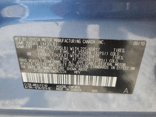 Photo 10 from auction – 2010 TOYOTA RAV4 with VIN 2T3ZF4DV7AW043234