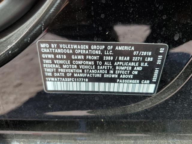 Photo 10 from auction – 2015 VOLKSWAGEN PASSAT S with VIN 1VWAT7A33FC117718